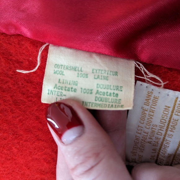 Vintage Hudson's Bay Company HBC Red Wool point blanket coat - Picture 6 of 12